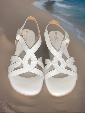 Naturalizer N5 Comfort Cooper Women's Strappy White Leather Sandals Size 7.5 M